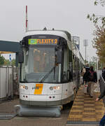 Bombardier präsentierte auf der InnoTrans 2014 in Berlin (26.09.2014) seinen Flexity 2, hier ein siebenteiliger Triebwagen für die Straßenbahn Gent (Betreiber Nahverkehrsgesellschaft De Lijn).

Der belgische Betreiber De Lijn bestellt  im August 2012 für 128,6 Millionen Euro 48 Fahrzeuge des Typs Flexity 2 für die Straßenbahnnetze Antwerpen und Gent. Dabei handelte es sich zunächst um 28 fünfteilige und 10 siebenteilige Einrichtungsfahrzeuge für Antwerpen und 10 siebenteilige Zweirichtungsfahrzeuge für Gent. Die Fahrzeuge wurden vom belgischen Designer Axel Enthoven mitentworfen und werden als Albatros bezeichnet. Sie sind seit 2015 im Einsatz.

Der Vertrag umfasste auch eine Option auf 40 weitere Fahrzeuge, welche im Frühjahr 2015 in eine feste Bestellung umgewandelt wurde. 
