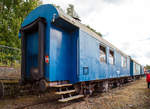   Ehemaliger Wohnschlafwagen 430 (Bauart 430) 60 80 99-25 908-7 der GB Bahnbau, seit 2008 Eigentum von Eisenbahnbedarf Bad Nauheim (EBN), ab 2009 NVR-Nummer 75 80 2329 114-2 D-EBN, am 02.10.2016 beim