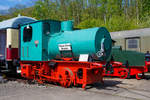 Die Borsig 7794 Dampfspeicherlokomotive Südkabel 120 (der Süddeutsche Kabelwerke AG, Mannheim) am 30.04.2017 im Eisenbahnmuseum Bochum-Dahlhausen.