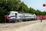 Die DB Cargo präsentierte auf der Messe “transport logistic 2019“ in München (hier 05.06.2019) ihre Siemens Vectron  MS - 193 362 „I am European“ (91 80 6193 362-1