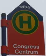 (171'109) - DING-Haltestellenschild - Ulm, Congress Centrum - am 19.