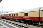 TEE Rheingold Wagen 7 Speisewagen D-AKE 56 80 88-94 306-9 WRmz in Lindau-Reutin am 12.08.2023.