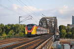 1440 163 der HLB fuhr am 03.08.2019 als RB58 nach Laufach und konnte dabei auf der Deutschherrenbrücke in Frankfurt festgehalten werden.