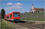 Zwei DB VT 650 als RB auf dem Weg nach Radolfszell bei der barocken Wallfahrtskirche Birnau.