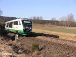 VT19 fhrt bei Oberteich mit einer VBG nach Regensburg.