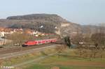 146 240-7 fährt in Retzbach-Zellingen als RE 4620 Bamberg - Frankfurt/Main ein.