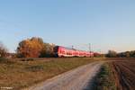 445 065-6 zieht als RE 55 Würzburg - Frankfurt/Main bei Thüngersheim vorbei.