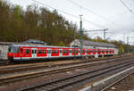 ET 420 (420 457-4 / 420 957-3) der S-Bahn Köln am 22 April 2017 beim Bahnhof Au/Sieg abgestellt.