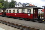 historischer Bäderbahn Molli Wagen am 23.09.2023 in Bad Doberan