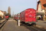 am Morgen des 11.04.2020 stand MBB 14613 von Khlungsborn West nach Bad Doberan im Bahnhof Khlungsborn leider ohne Dampflok.