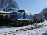 251 901-5 kam,am 11.Februar 2012,nicht zum Wintereinsatz.Hier stand die Lok an ihrem Stammplatz in Putbus.