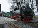 99 1782-4,am 21.April 2012,mit dem ersten Personenzug von Ghren nach Putbus in Baabe.