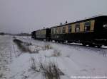 RBB Mh 52 Fhrt In Den Schneesturm In Richtung Ostseebad Ghren / Hier Kurz Hinter Putbus am 11.3.13