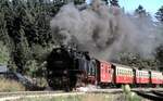 HSB 99 222 in Drei Annen Hohne auf dem Weg zum Brocken am 05.09.1999.