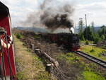 HSB 99 7241-5 auf dem Weg zum Brocken, Ausweichstelle Goetheweg am 27.07.2019.