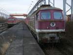 Am bekannten Abstellplatz in Mukran sah es am 03.Dezember 2011 mittlerweile auf nur noch zwei Gleisen so aus.