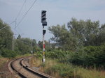 Signal an der Rostocker Güterumgehungsstrecke,am 24.Juli 2016,in Dalwitzhof.