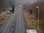Die Ausfahrsignale N1 nd N2 Richtung Oberhof,am 24.April 2022,aus Gehlberg.