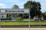 Bremervörde Bahnhof am 21.08.2016, im Hintergrund evb SKL 505.