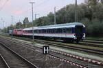 TRI-Überführung mit 111er und 115 448 von Dessau nach Mukran stand am Morgen des 03.10.2023 in Rostock-Bramow.