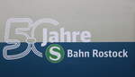 Sonstige/874808/50-jahre-rostocker-s-bahn-logo-am '50 Jahre Rostocker S-Bahn' Logo am 21.02.2025 im Rostocker Hbf fotografiert.