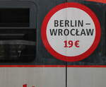 Berlin-Wrocław für 19,00 € so stand der Zug am 09.04.2022 im Rostocker Hbf.
