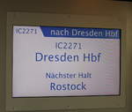 Da der IC 2271(Warnemünde-Dresden)noch leer war ging es mit Mund-Nasen-Schutz mal kurz für ein Foto in den Zug.