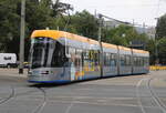 LVB Wagen 1020(NGT10)als Linie 1 von Lausen nach Stannebeinplatz am 08.08.2025 in Höhe Leipzig Hbf fotografiert.