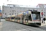 Straßenbahn / Stadtverkehr; Augsburg;     NF 8 Combino Nr.841 in der Hst Rathausplatz am 15.03.2013.