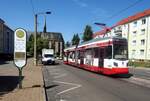 Stra�enbahn/ Stadtverkehr; Halberstadt;   NGTW 6-H Nr.3 Leoloiner von LFB Baujahr 2006 an der Haltestelle Hoher Weg in Halberstadt am 24.07.2019.