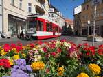 Straßenbahn/Stadtverkehr Halle MGT6D Nr.641 Hersteller Bautzen Baujahr 1998 in der Schmeerstraße in Halle am 30.06.2015.