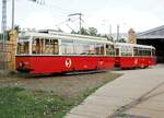 Stra�enbahn / Stadtverkehr; Leipzig;  ET 50 Nr.1601 mit EB 50 Nr.803 von Werdau Baujahr 1951 im Tram Museum Leipzig am 21.07.2019.