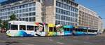 Straßenbahn / Stadtverkehr; Leipzig; NGTW 6 Nr.13´35 Leoliner von LFB Baujahr 2010 am Augustusplatz in Leipzig am 23.07.2019.