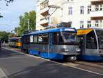 Straßenbahn / Stadtverkehr; Leipzig;     T 4 D-S-P Nr.5091 von CKD Tatra Baujahr 1968 Fahrleitungsmesswagen und Schleifwagen in Leipzig am 22.07.2019.