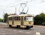 Stra�enbahn / Stadtbahn; Magdeburg;  Museumswagen T 4 D Nr.1001 von CKD Tatra Baujahr 1968 in Magdeburg am 03.10.2016.