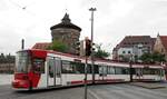 Straßenbahn / Stadtbahn;Nürnberg;    GT 6N Nr.1002 von AEG Baujahr 1995 am Hbf Nürnberg am 15.10.2016.