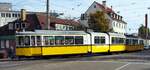 Stra�enbahn / Stadtverkehr Stuttgart; Do T4 Nr.917 und GT 4 Nr.629 in Stuttgart / Bad Cannstatt am 27.10.2019.