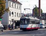 Stra�enbahn / Stadtverkehr; Stuttgart/Halberstadt;   der GT 4 Nr.156 aus Halberstadt von der Maschinenfabrik Esslingen mit Umbau durch MBG, Baujahr 1960 beim Jubil�um 60 Jahre GT 4 in Stuttgart am
