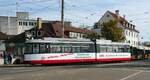 Stra�enbahn / Stadtverkehr; Stuttgart/Halberstadt; der GT 4 Nr.156 aus Halberstadt von der Maschinenfabrik Esslingen mit Umbau durch MBG, Baujahr 1960 beim Jubil�um 60 Jahre GT 4 in Stuttgart am