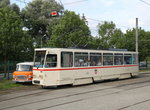 Tatra T6A2(704)kam von der kurzfahrt von Betriebshof Hamburger Str zurck zum Depot 12 in Rostock-Marienehe.17.09.2016