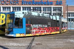 rostock/603641/dampflok-mit-stromabnehmer-abgestellt-auf-dem Dampflok mit Stromabnehmer abgestellt auf dem Gelände der Rostocker Straßenbahn AG. 18.03.2018 