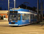 RSAG-Wagen 685 stand am Abend des 18.09.2020 auf dem Gelände der Rostocker Straßenbahn AG:
