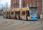 6N2 Wagen 605 stand am Nachmittag des 25.02.2022 auf dem Betriebshof der Rostocker Straßenbahn AG.