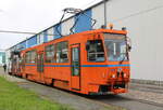 rostock/846493/ckd-tatra-t6a2-551-stand-am CKD Tatra T6A2 551 stand am 04.05.2024 im Depot 12 in Rostock-Marienehe.