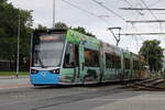 rostock/855958/mit-bunten-tiermotiven-zeigte-sich-6n2 Mit bunten Tiermotiven zeigte sich 6N2 Wagen 609 am Nachmittag des 27.07.2024 hinter der Haltestelle Rostock-Kunsthalle.