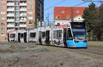 6N-2 606  als Linie 5 von Rostock-Mecklenburger Allee nach Rostock-Südblick am Neuen Markt in Rostock.07.03.2025