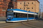 rostock/876008/6n-1-wagen-687-als-linie-6 6N-1 Wagen 687 als Linie 6 von Rostock Neuer Friedhof nach Campus Südstadt am Steintor in Rostock.09.03.2025