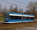 rostock/876009/6n-1-wagen-672-als-linie-6 6N-1 Wagen 672 als Linie 6 von Rostock Neuer Friedhof nach Campus Südstadt in Höhe Erich-Schlesinger Str.09.03.2025