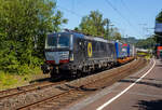 Die SIEMENS Vectron MS X4E – 664 / 193 664-0 (91 80 6193 664-0 D-DISPO) der BRCE - Beacon Rail Capital Europe (München) fährt am 25 Juni 2024 mit einem KLV-Zug durch den Bahnhof