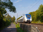   Zwei gekuppelte fünfteilige Bombardier Talent 2 der National Express haben am 28.08.2018 gerade den Bf Bonn UN Campus und fahren als RB 48  Rhein-Wupper-Bahn  (Wuppertal-Oberbarmen  –